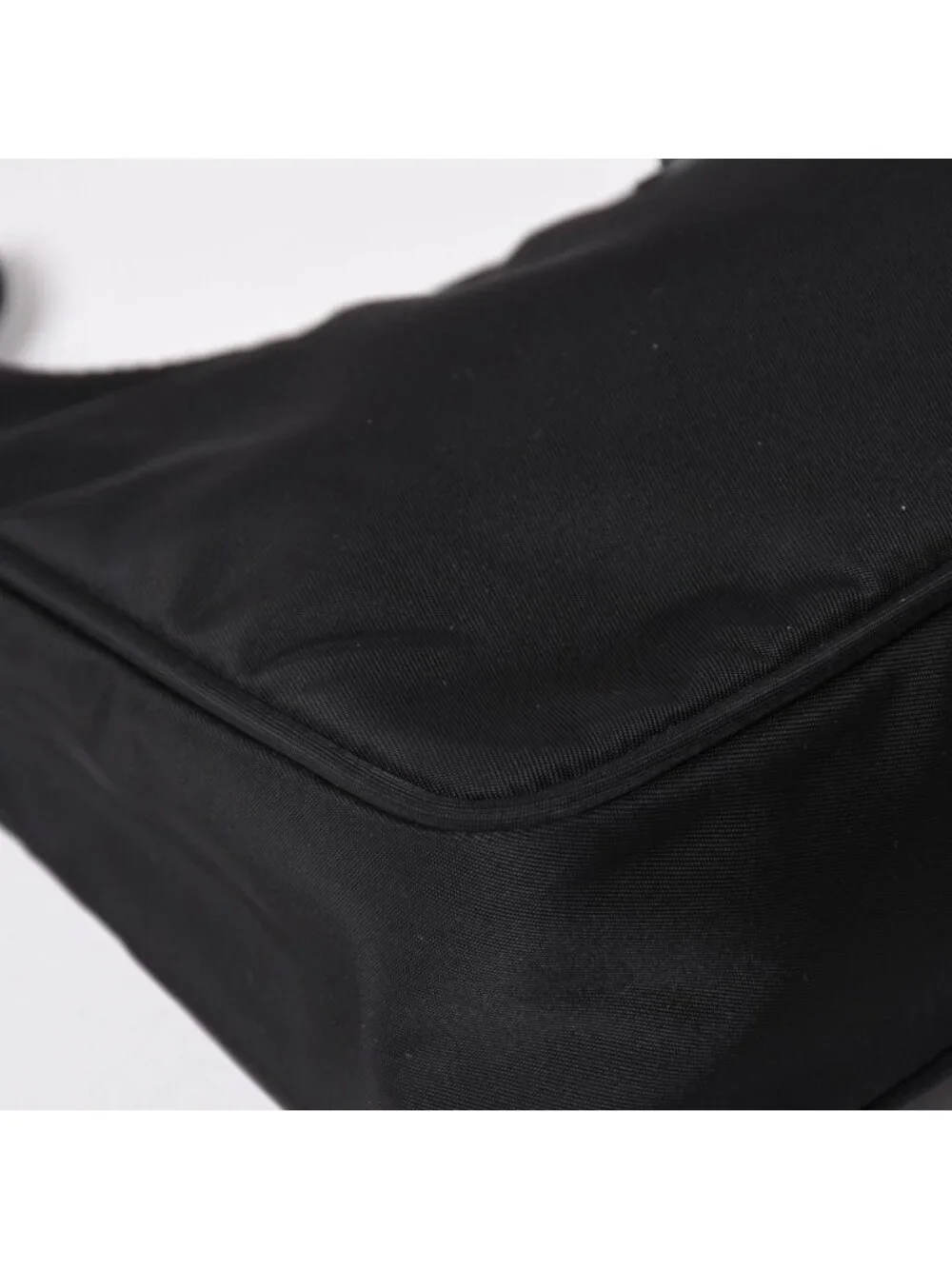 Prada Hobo Nylon Black Triangle Logo Silver